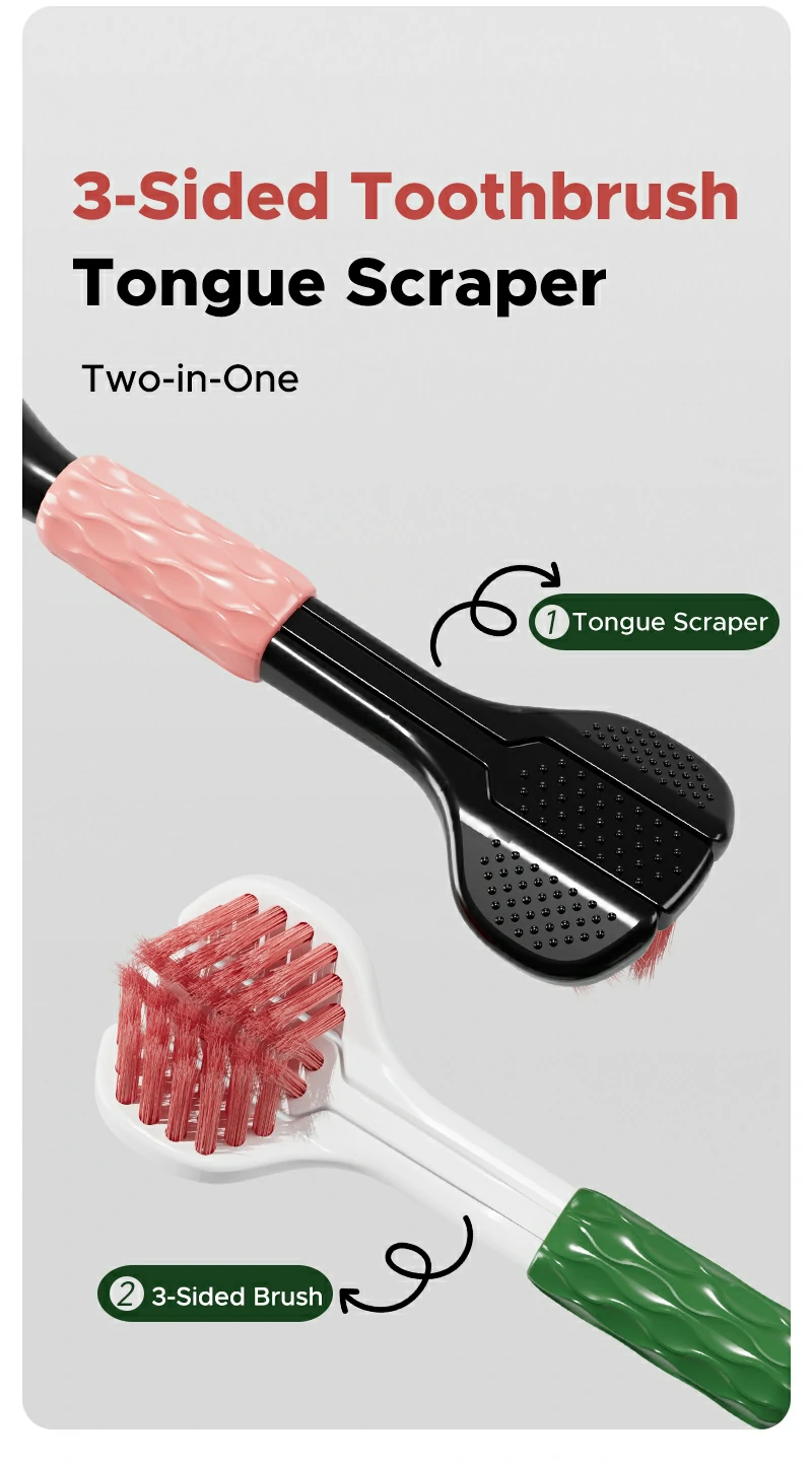 Advanced Soft Bristle Triple-Sided Toothbrush