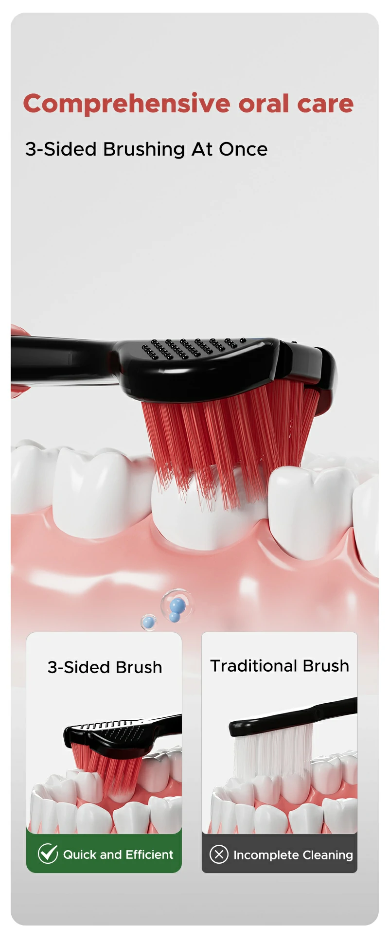 Advanced Soft Bristle Triple-Sided Toothbrush