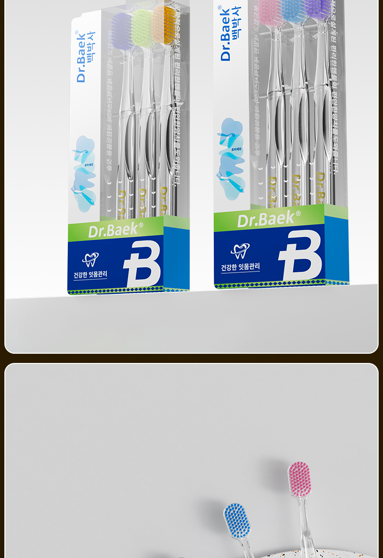 Dr. Baek KR030 Ultra-Soft Manual Toothbrush for Sensitive Gums