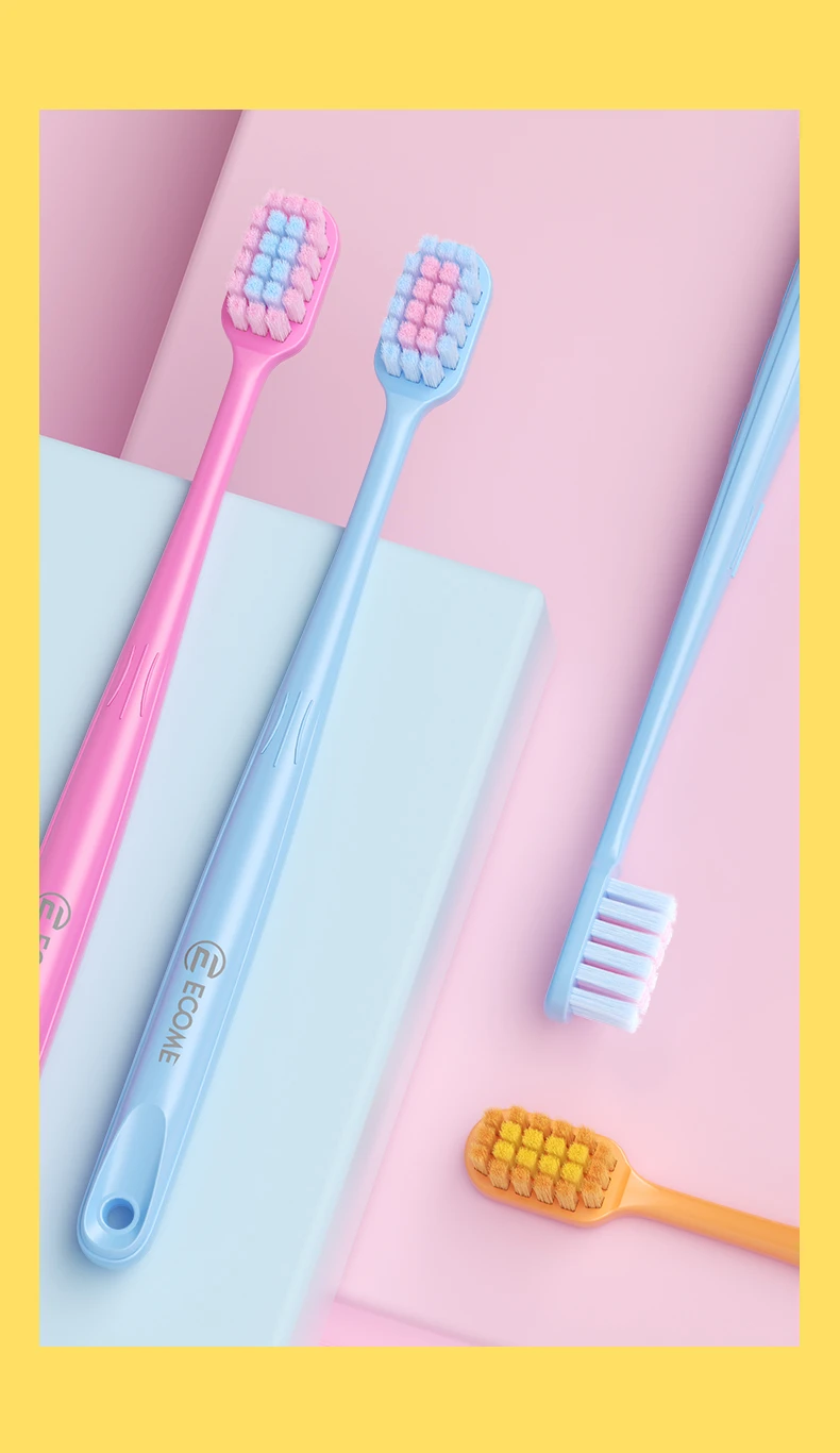 ECOME E905 Ultra-Soft Toothbrush 3-Pack – Deep Cleaning for Sensitive Gums