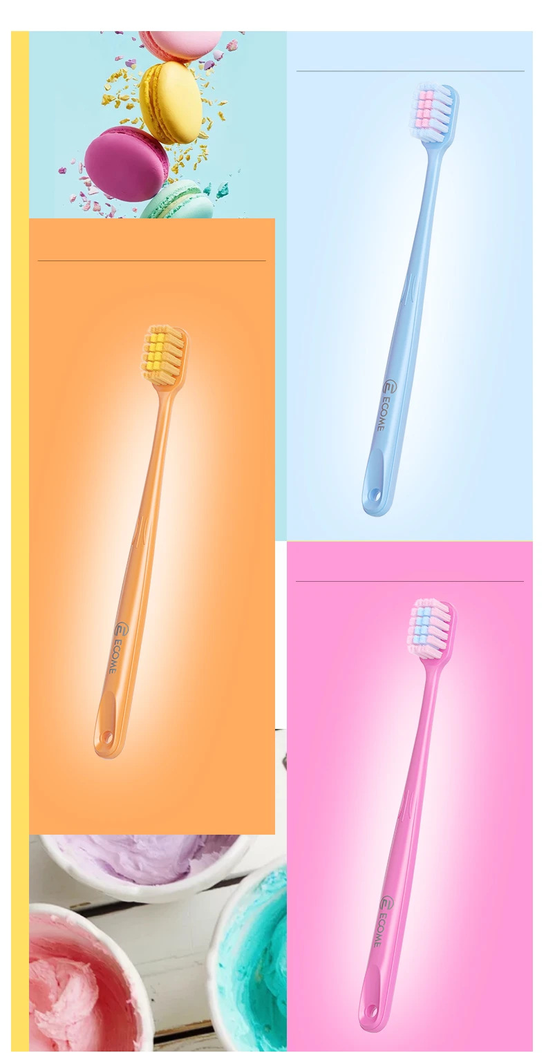 ECOME E905 Ultra-Soft Toothbrush 3-Pack – Deep Cleaning for Sensitive Gums