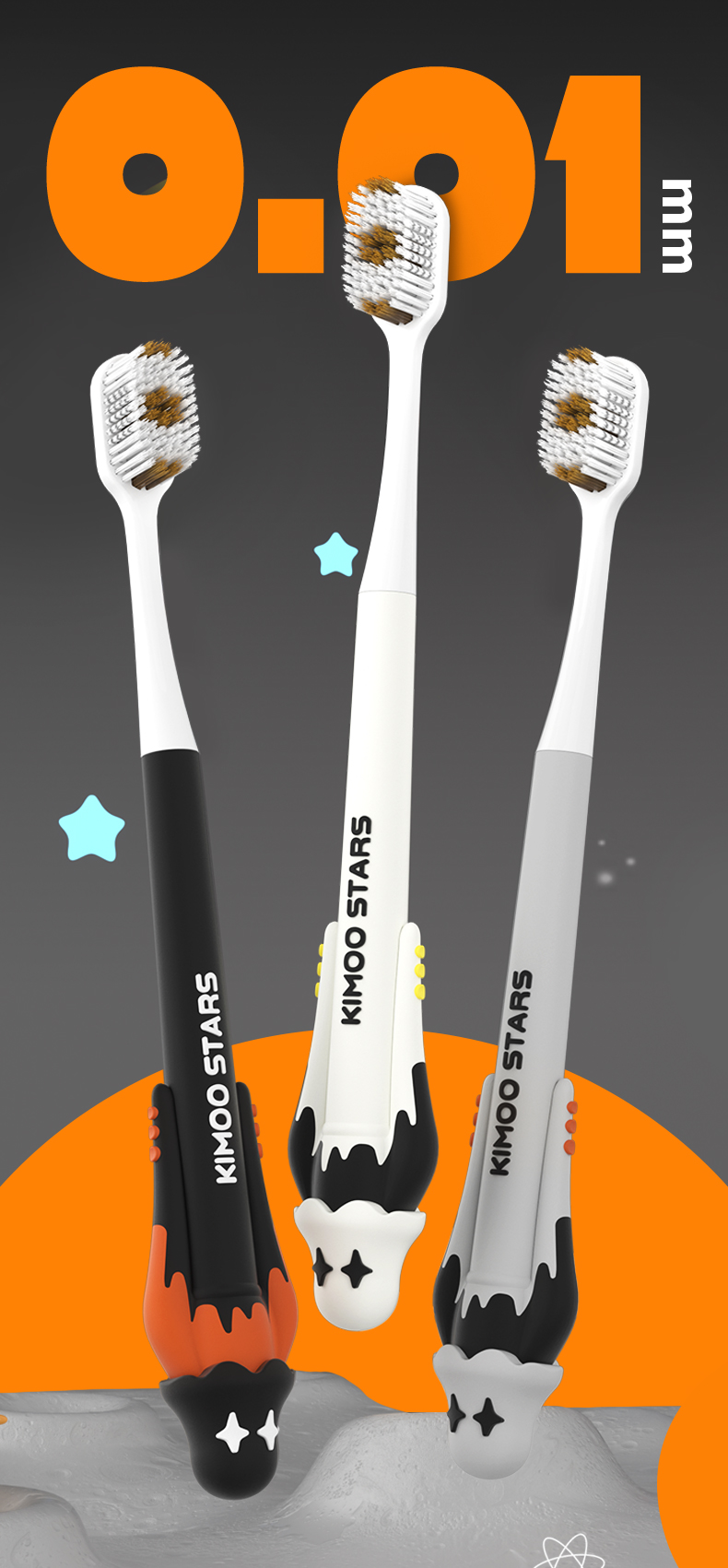 Dycrol 80501 KIMOO STARS Art Toothbrush – Soft Bristle, Toy-Inspired Design