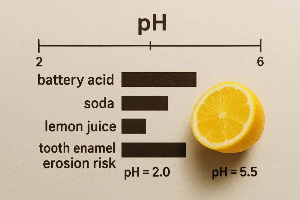 Lemon Juice pH vs. Tooth Enamel Erosion Chart