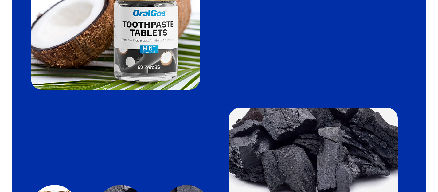OralGos 060 Charcoal Mint Toothpaste Tablets