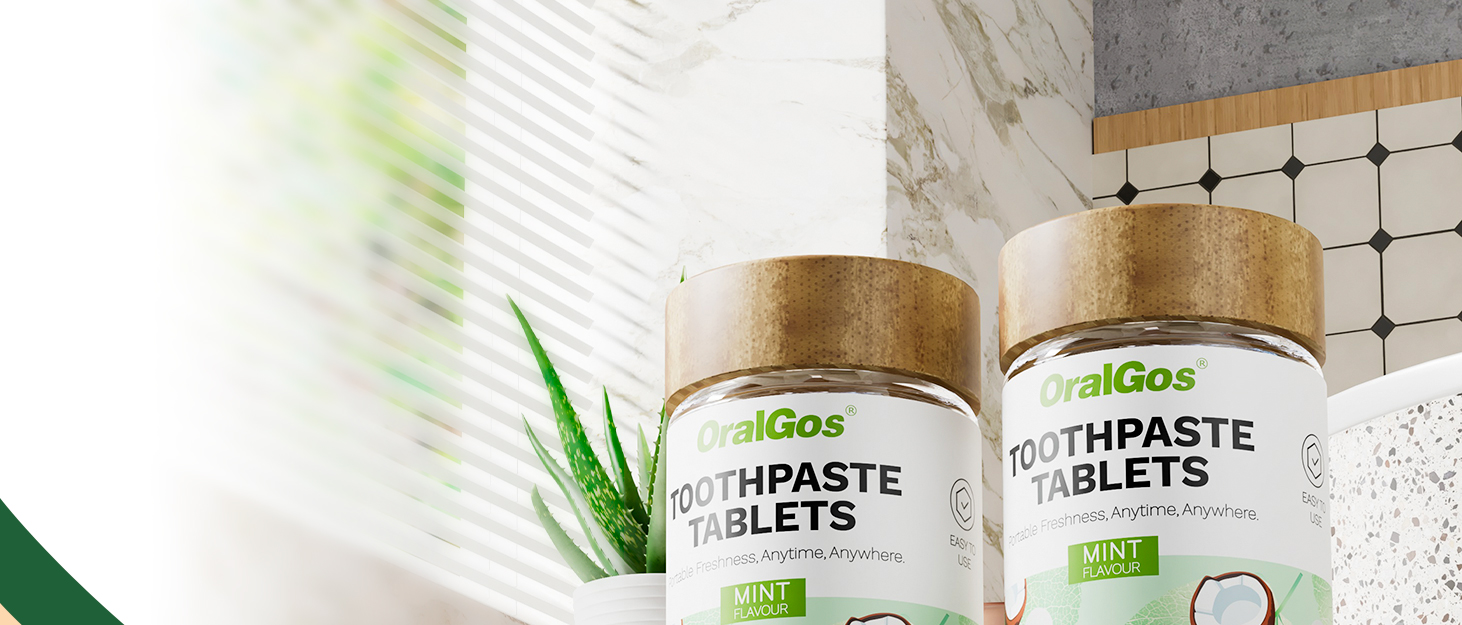 OralGos 060 Toothpaste Tablets – Fluoride-Free Mint Formula for Travel & Daily Use