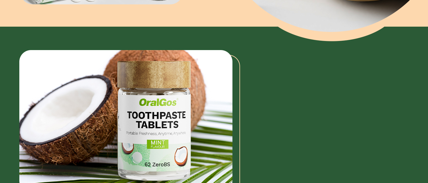 OralGos 060 Toothpaste Tablets – Fluoride-Free Mint Formula for Travel & Daily Use