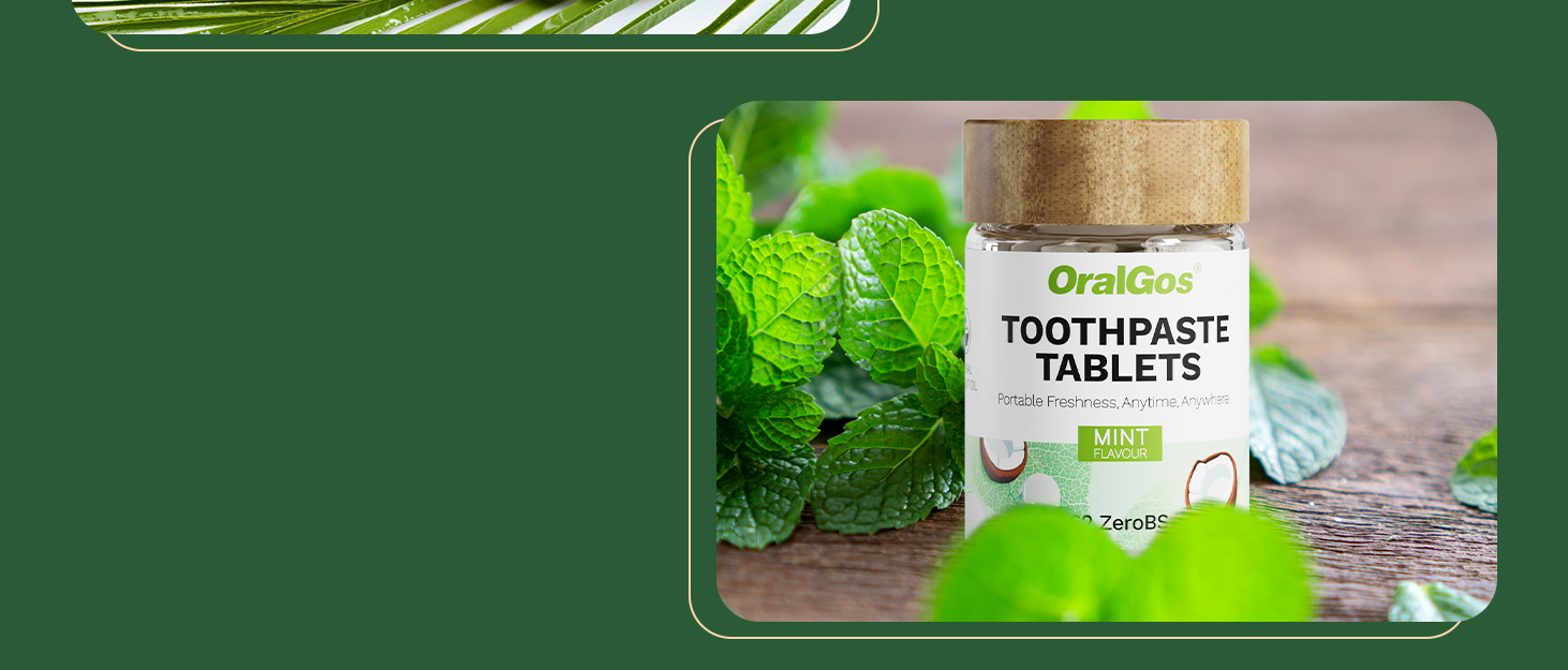 OralGos 060 Toothpaste Tablets – Fluoride-Free Mint Formula for Travel & Daily Use