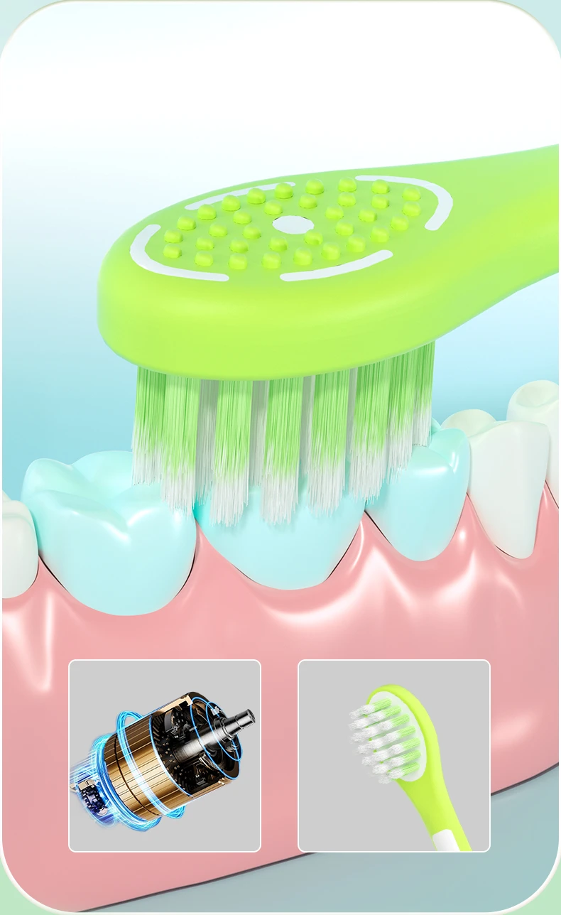 OralGos DB209 Dinosaur-Themed U-Shaped Electric Toothbrush