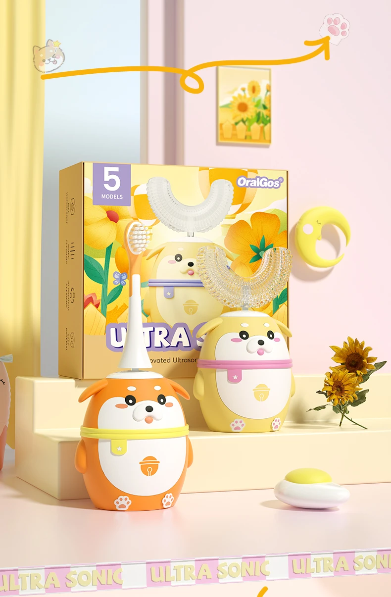 OralGos DB212 Shiba Inu-Themed Electric Toothbrush for Kids
