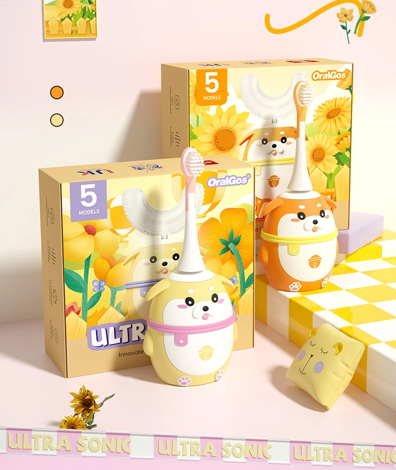 OralGos DB212 Shiba Inu-Themed Electric Toothbrush for Kids