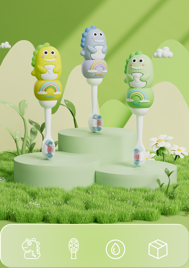 OralGos DB971 Dinosaur-Themed Toothbrush for Toddlers (Ages 0–6)