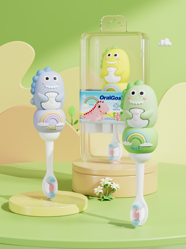 OralGos DB971 Dinosaur-Themed Toothbrush for Toddlers (Ages 0–6)