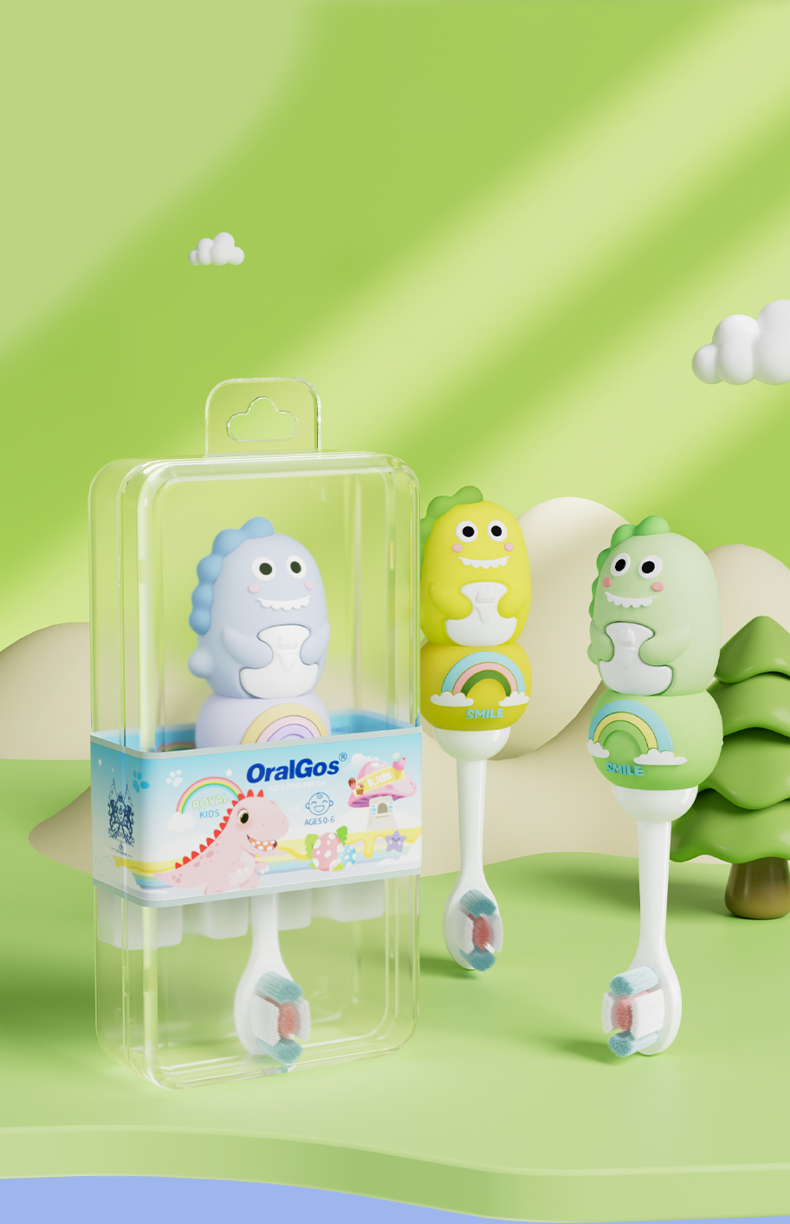 OralGos DB971 Dinosaur-Themed Toothbrush for Toddlers (Ages 0–6)