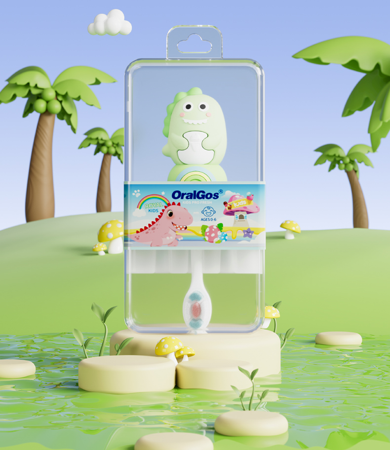 OralGos DB971 Dinosaur-Themed Toothbrush for Toddlers (Ages 0–6)