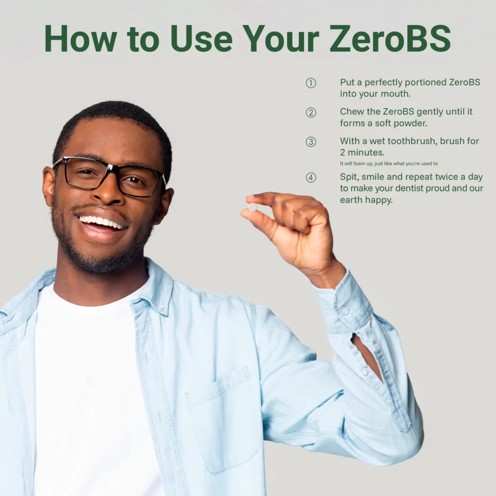 OralGos ZeroBS Toothpaste Tablets – Mint Flavor, Fluoride-Free