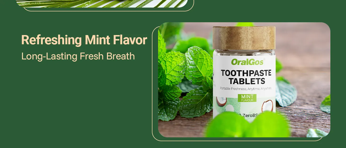 OralGos ZeroBS Toothpaste Tablets – Mint Flavor, Fluoride-Free