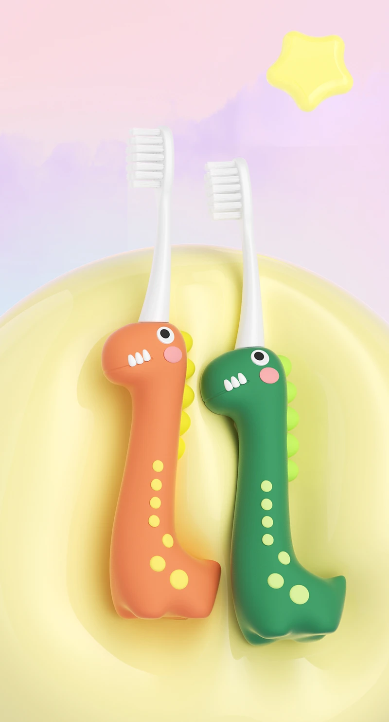 TOYAX MO005 Dinosaur Kids Toothbrush for Ages 3–8