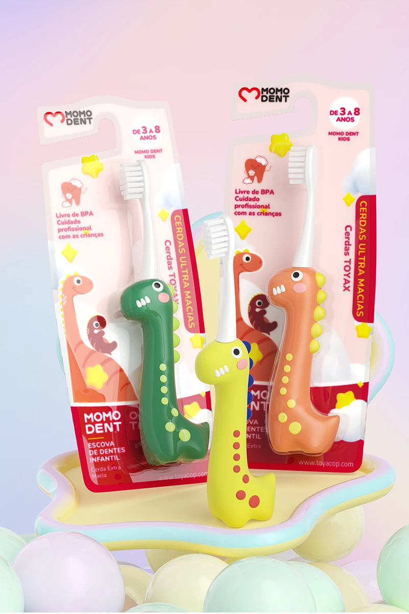 TOYAX MO005 Dinosaur Kids Toothbrush for Ages 3–8