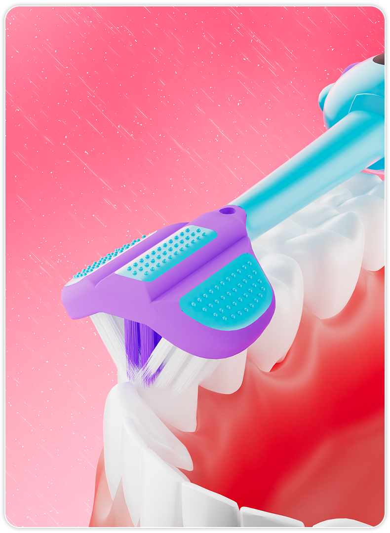 Dycrol KR626 Astronaut-Inspired 3-Sided Kids Toothbrush