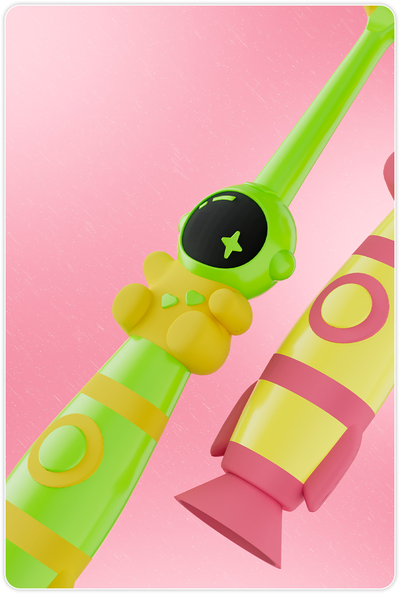 Dycrol KR626 Astronaut-Inspired 3-Sided Kids Toothbrush