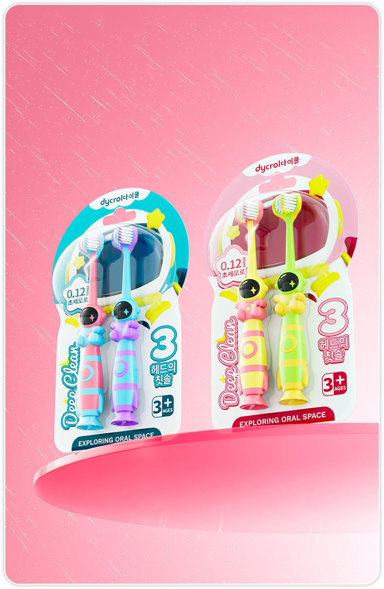 Dycrol KR626 Astronaut-Inspired 3-Sided Kids Toothbrush