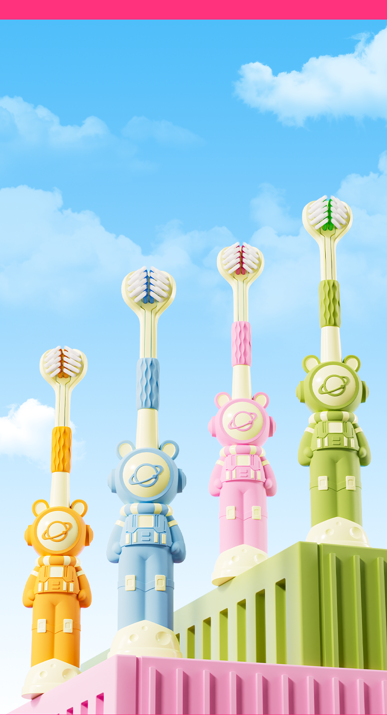 Cartoon astronaut kids toothbrush