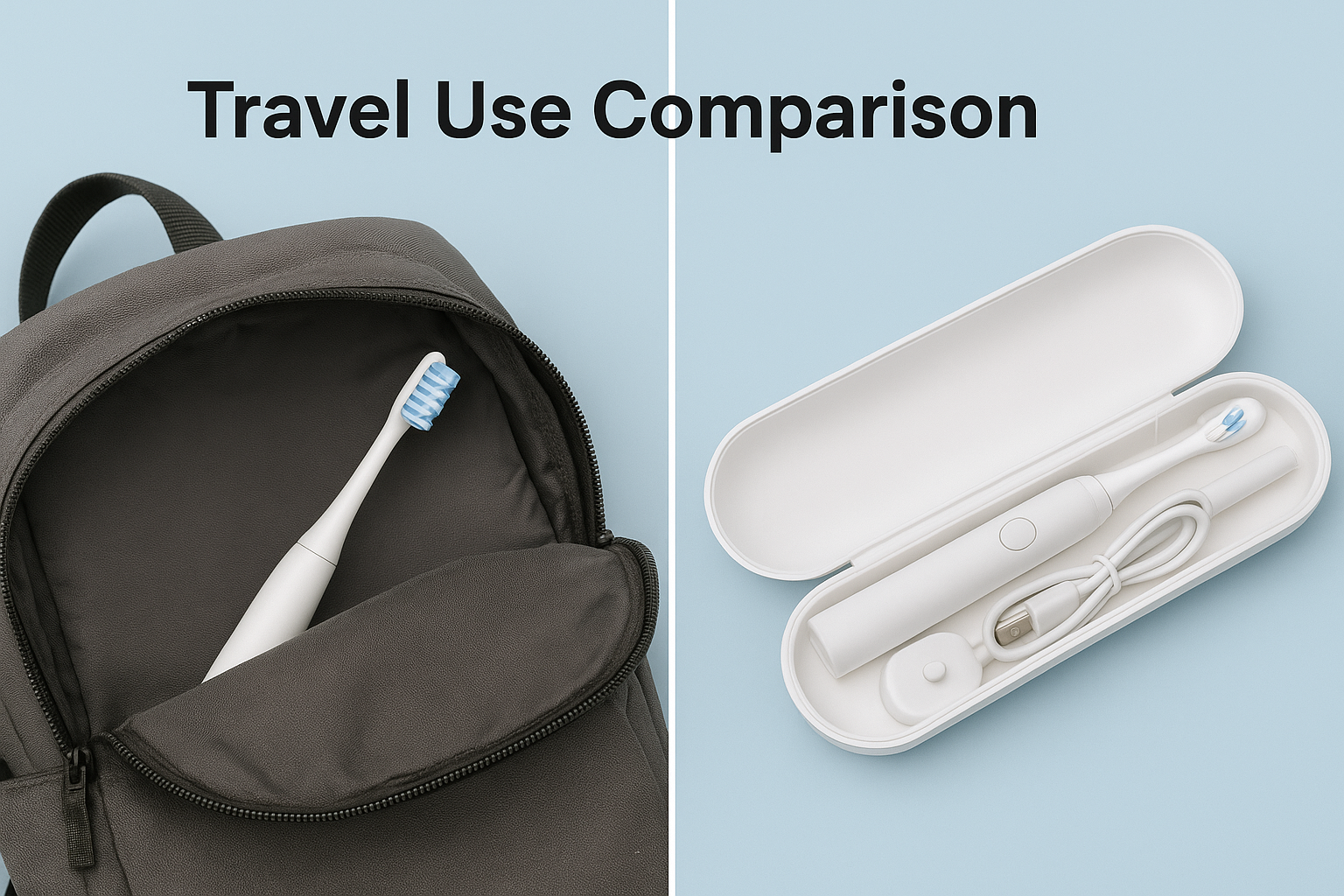 Travel convenience: manual toothbrush vs electric toothbrush set
