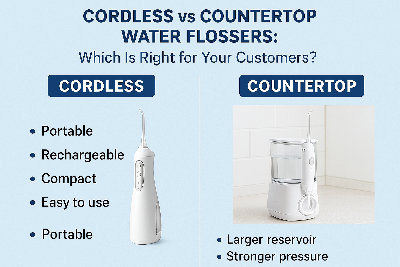 cordless water flosser OEM countertop
