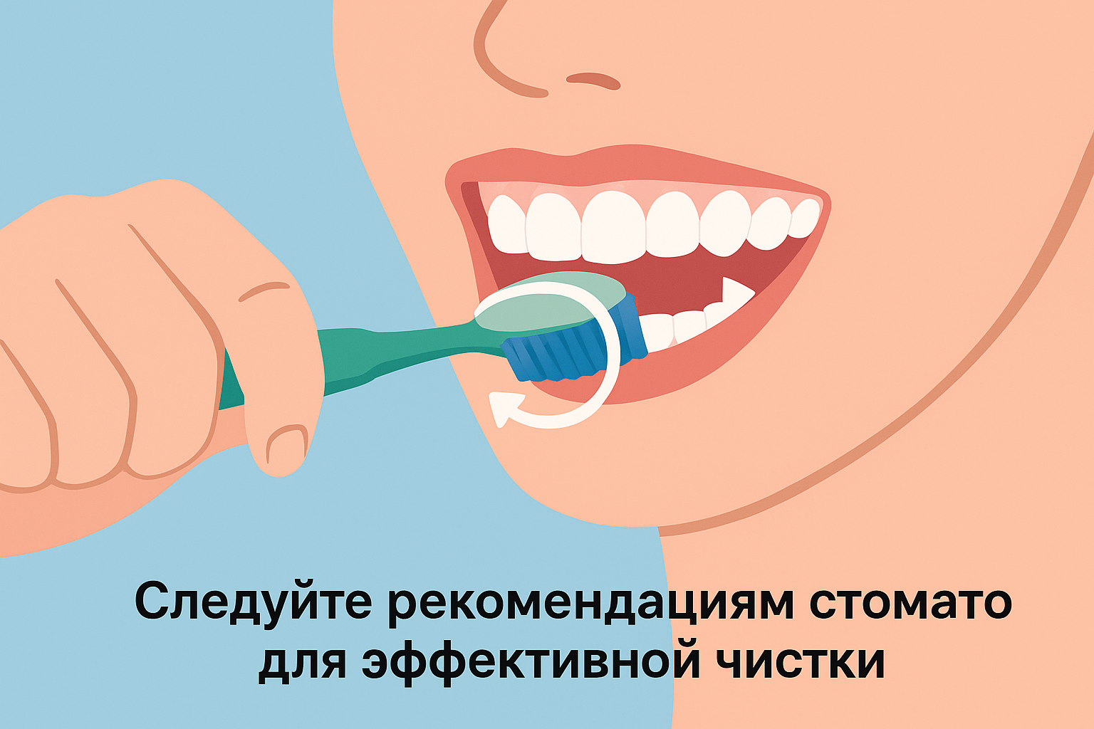 Правильная техника чистки зубов ручной щёткой