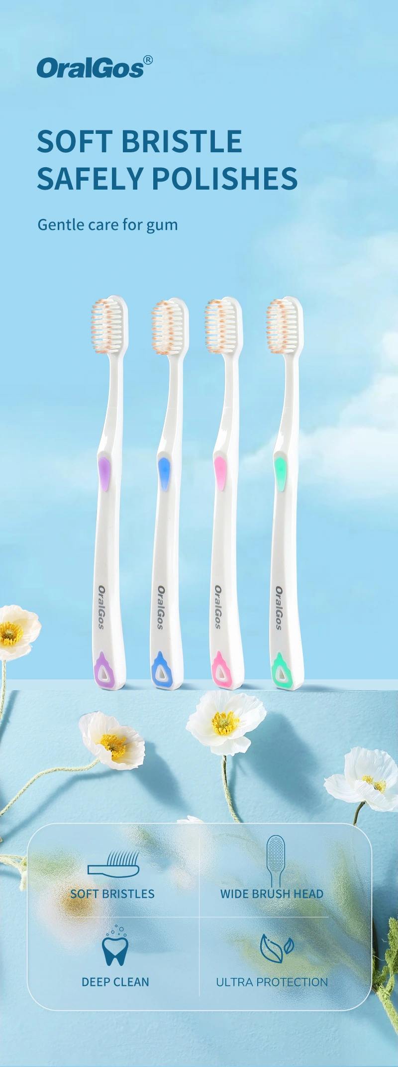 UK Adult Toothbrush Soft Gums Care Toothbrushes