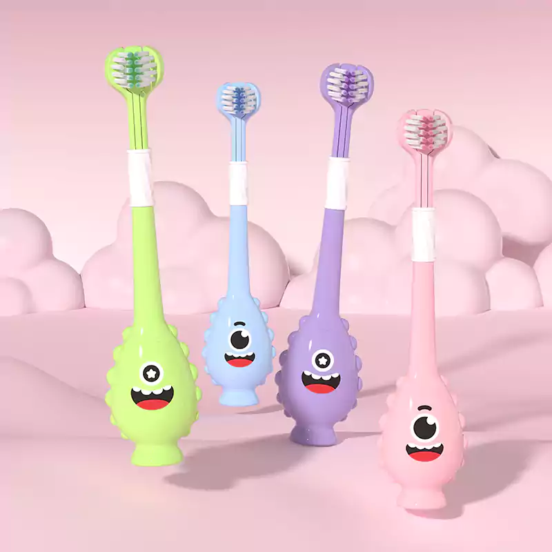 High Quality 3-Sided Reusable Toothbrush for Kids 