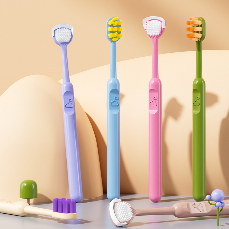 Dr.Baek KR049 Kids Toothbrush with Tongue Cleaner – Ultra-Soft 0.01mm Bristles, Cartoon Grip, 4 Colors