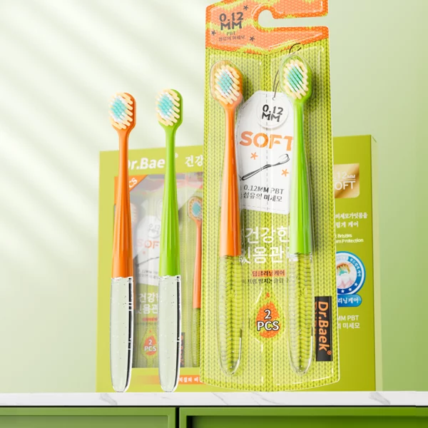Dr. Baek 20102 Ultra‑Soft PBT Toothbrush Set – 12‑Pack Bulk (6×2 Retail Units)