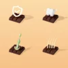 Chocolate Series Little Giant Toothbrush – 0.15mm Soft Bristles, Ergonomic Grip, 4pcs Pack