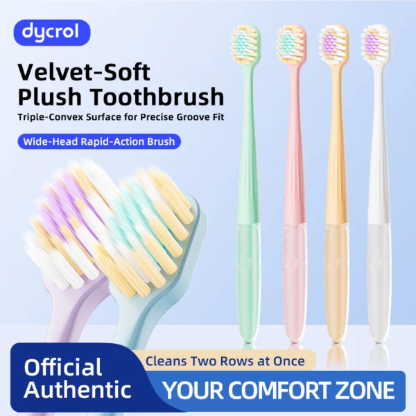Dycol Korean Premium Ultra-Fine Bristle Toothbrush – 3 Pack for Deep Clean & Sensitive Gums