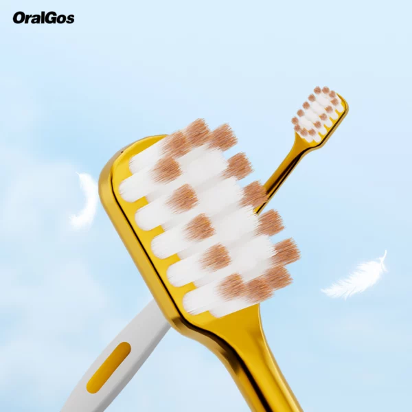 OralGos DB099 Royal Shine Ultra Soft Toothbrush – 150% More Bristles for Gentle Gum Care (6-Pack)