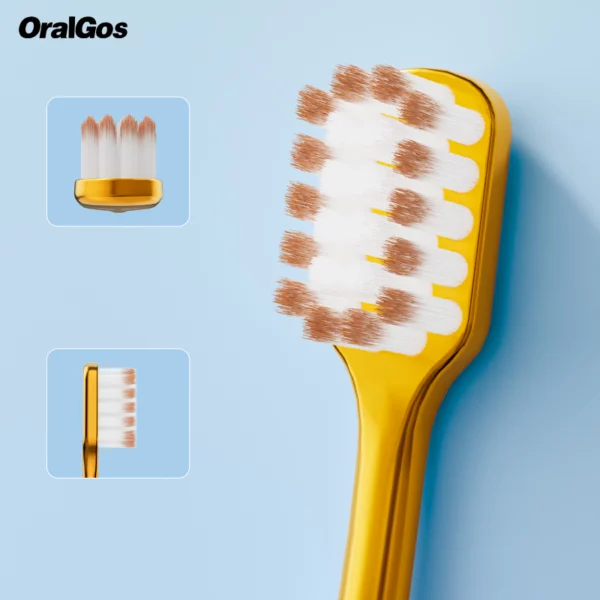 OralGos DB099 Royal Shine Ultra Soft Toothbrush – 150% More Bristles for Gentle Gum Care (6-Pack)