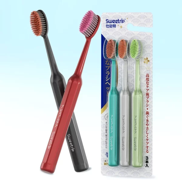 Sweetrip S293 Premium Wide-Head Toothbrush – Ultra-Fine Soft Bristles, 3-Pack