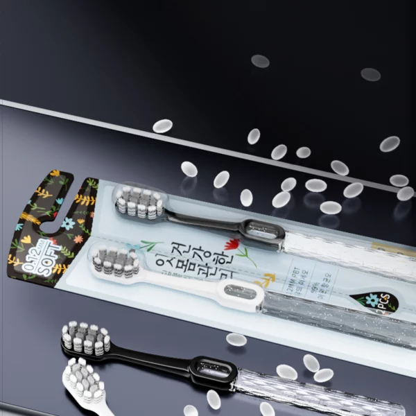 Dr. Baek 20101 Antibacterial Silver Ion Toothbrush – 0.12mm PBT Ultra-Soft Bristles for Healthy Gum Care