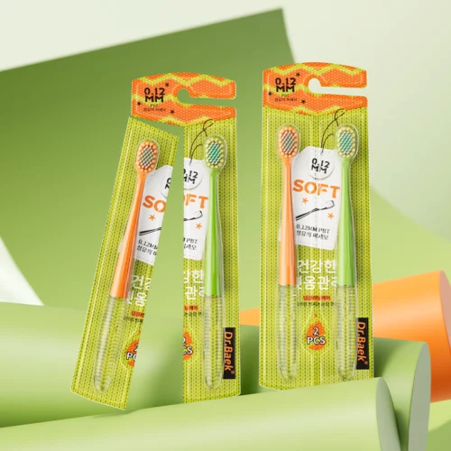 Dr. Baek 20102 Ultra‑Soft PBT Toothbrush Set – 12‑Pack Bulk (6×2 Retail Units)