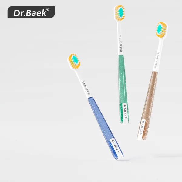 Dr.Baek High-Elasticity Micro Bristle Toothbrush Set – 3 Pack for Professional Oral Care