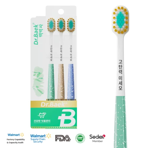 Dr.Baek High-Elasticity Micro Bristle Toothbrush Set – 3 Pack for Professional Oral Care