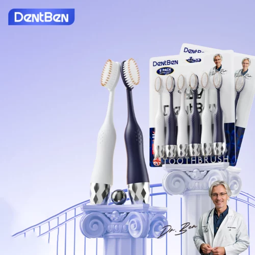 DentBen Ultra Soft Toothbrush Set – 6pcs Pack, Ergonomic Handle, FDA & GMP Certified