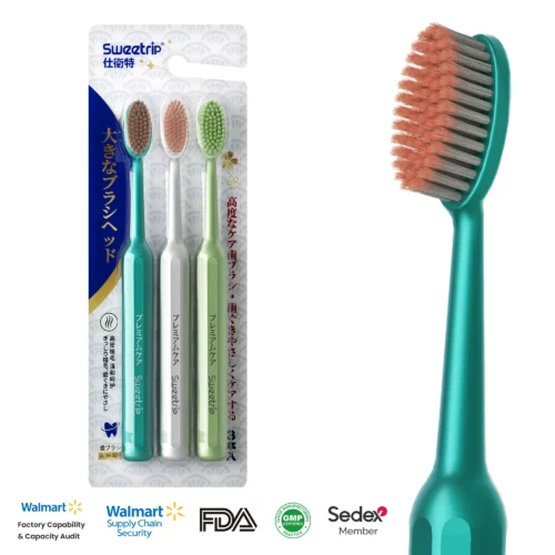Sweetrip S293 Premium Wide-Head Toothbrush – Ultra-Fine Soft Bristles, 3-Pack
