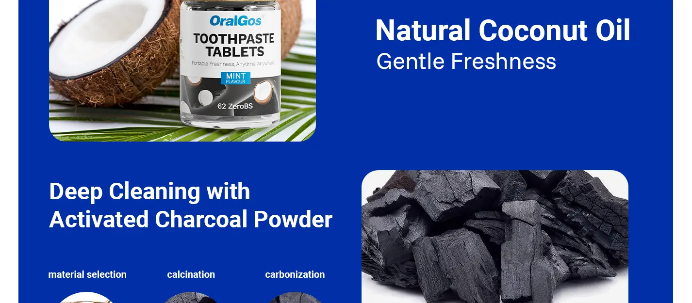 OralGos ZeroBS Toothpaste Tablets Mint Coconut Flavor