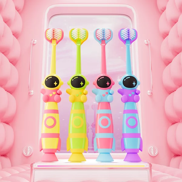 Dycrol KR626 Astronaut-Inspired 3-Sided Kids Toothbrush 1 Dycrol KR626 Astronaut-Inspired 3-Sided Kids Toothbrush
