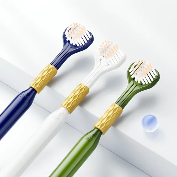 3-Sided Ultra-Soft Toothbrush – BPA-Free Triple-Head Cleaning