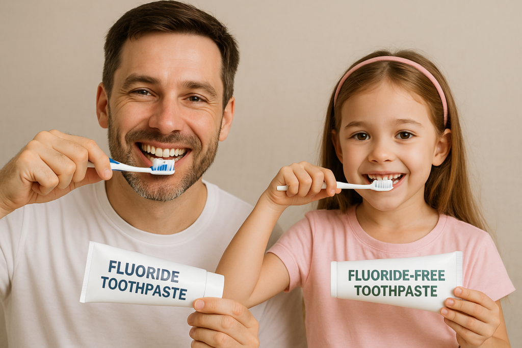 Fluoride vs Fluoride-Free Toothpaste options by Oralgos