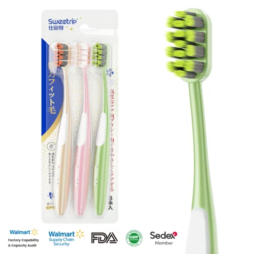 BPA-Free Adult Toothbrush (4) Colorful BPA-Free Adult Toothbrush