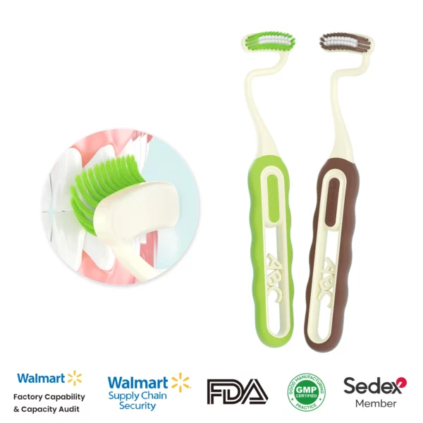 BPA-Free Extra Soft Kids Toothbrush (11) Sweetrip S234 New Invent Colorful Arc Bristles T-Shaped Vertical Kids Toothbrush – BPA-Free Extra Soft